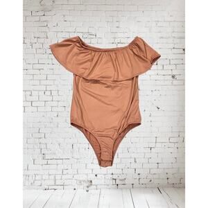 Beware Medium Swimsuit Bodysuit Off Shoulder Ruffle